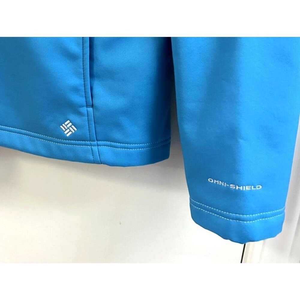 Sold Columbia Bright Blue Soft Shell Omni-Shield Active Zipper Jacket Size L - Picture 4 of 9